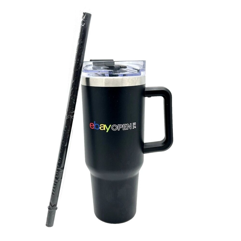 eBay Open 2024 Swag 40 oz Insulated Tumblers Logo Coffee Mug w Straw NEW